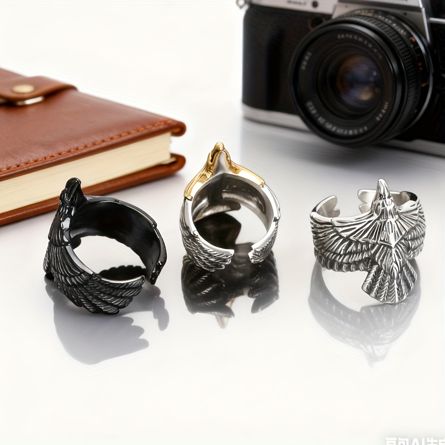 Punk Style 316 Stainless Steel Eagle Totem Ring